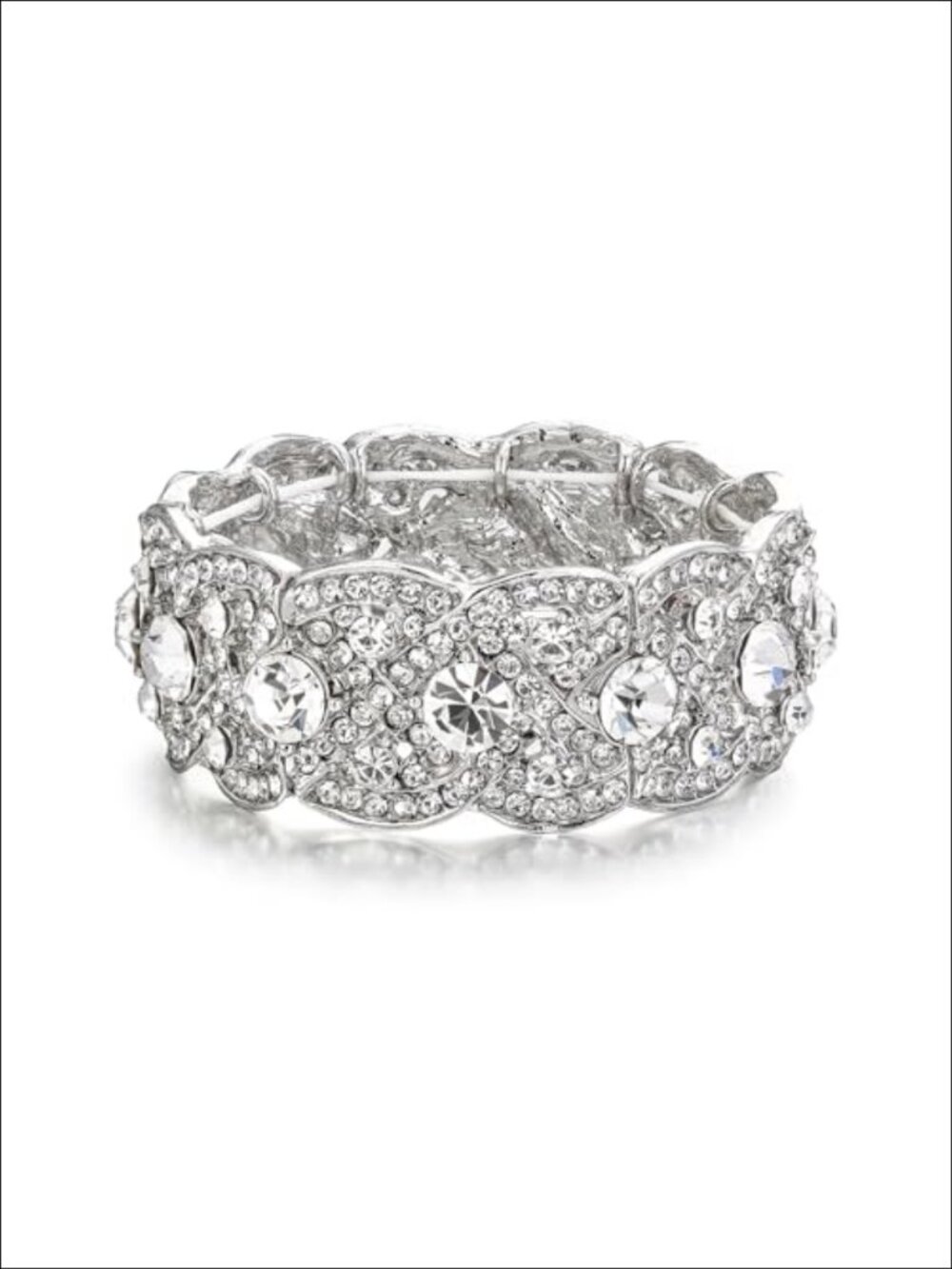 Art Deco Stretch Bracelet Crystal Wedding Prom Jewelry for Women